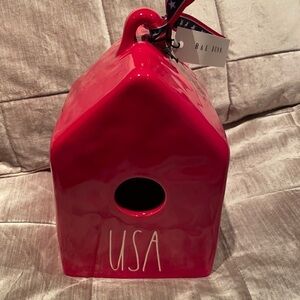 RAE Dunn USA Ceramic Birdhouse NWTS